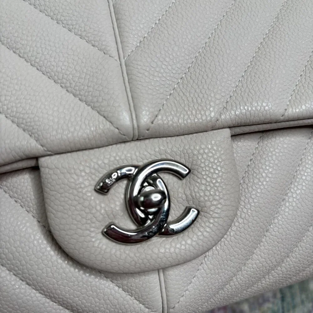 Chanel Chevron Large Puffy Flap Bag